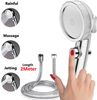 Wolvex Shower Head and Hose and Holder - high Pressure Shower Heads with 1.5m Shower Hose, Adjustable On/Off and Pause Spray Modes for Hard Water Low Water Pressure