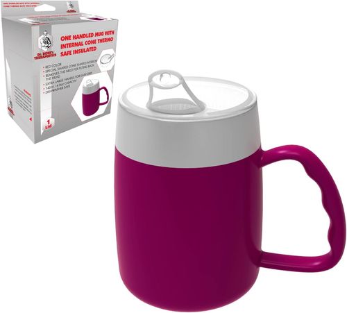 Dr. Bone's Therapeutics ® Mug with Internal Cone with Spouted Lid with Small Opening, Spill-Proof, Drinking aid, Thermo Mug, Feeding Cup Drinking Aid Adult Drinking Cup Sippy Cup 140 ml