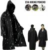 Wolvex Raincoats for Adults, Reusable Waterproof Rain Poncho Emergency Rain Coat with Hood and Sleeves, Lightweight EVA Rainwear, [ Pack of 1] Rain Coats for Men and Women (Black))