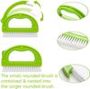 Wolvex Grout Brush- (3 In 1) Cleaning Brush Slip Resistant, Grout Cleaner for Bathroom, Kitchen, Window Track, Shower, Kitchen, Seams, Floor Lines(Green)