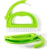 Wolvex Grout Brush- (3 In 1) Cleaning Brush Slip Resistant, Grout Cleaner for Bathroom, Kitchen, Window Track, Shower, Kitchen, Seams, Floor Lines(Green)