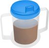 Wolvex 350ML Adult Drinking Cup Beaker with Handles & Anti Spill lids for Disabled Adults Dishwasher and Microwave Safe BPA, PVC and Latex Free