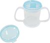 Wolvex 350ML Adult Drinking Cup with Comfortable Round Handle, 2 Style Lids, and Anti-Spill Features - Ideal Beaker for Disabled Adults, Dishwasher & Microwave Safe, Lightweight, BPA-Free Sippy (Blue)