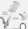 Square Shower Head, High Pressure Adjustable Shower Heads Adjustable Shower Head, Universal Chrome Handheld Shower Head Set with 6 Settings Spray Mode, Single-Hand Adjustable Shower Head by Wolvex ®