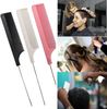 Wolvex ® 3 PCS Salon Styling Extra Long Rat Tail Combs, Anti Static Heat Resistant Barber Hairdressing Comb with Stainless Handle Steel, Cutting Fine Tooth Comb for Women Men Barber (Pink+White+Black)