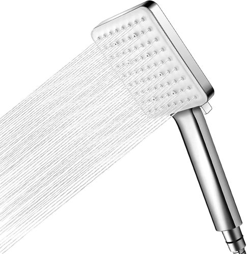 Square Shower Head, High Pressure Adjustable Shower Heads Adjustable Shower Head, Universal Chrome Handheld Shower Head Set with 6 Settings Spray Mode, Single-Hand Adjustable Shower Head by Wolvex ®