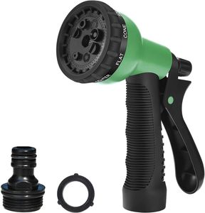 Wolvex ® Hose Spray Gun, 5 Adjustable Patterns Hose Nozzle, High-Pressure Anti-Slip Water Hose Pipe Spray Gun for Plants & Lawns Watering, Bike & Car Washing and Pets Bathing (Dark Green)